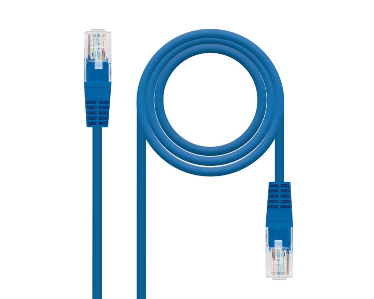 CABLE DE RED LATIGUILLO RJ45 CAT.5E UTP AWG24 0.5 M AZUL NANOCABLE