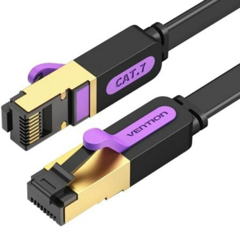 CABLE DE RED LATIGUILLO RJ45 CAT.7 SFTP AWG28 1.5 M NEGRO VENTION