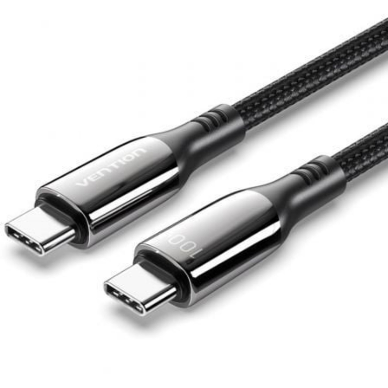 CABLE 2.0 USB-C A USB-C 100W 2 M NEGRO VENTION