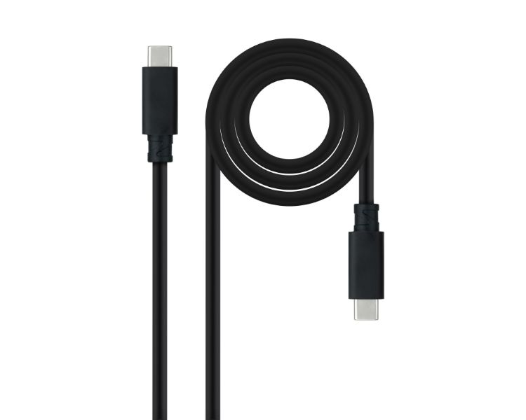 CABLE USB 3.1 GEN2 10Gbps 5A 4K/60Hz, USB-C/M USB-C/M 0.5 M NEGRO NANOCABLE