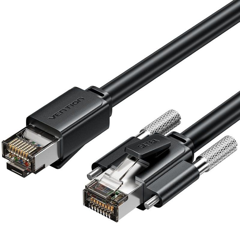 CABLE DE RED LATIGUILLO RJ45 CAT.6 SFTP AWG26 0.5 M NEGRO VENTION