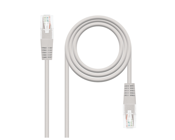 CABLE DE RED LATIGUILLO RJ45 UTP CAT6 AWG24 0.25 M GRIS NANOCABLE