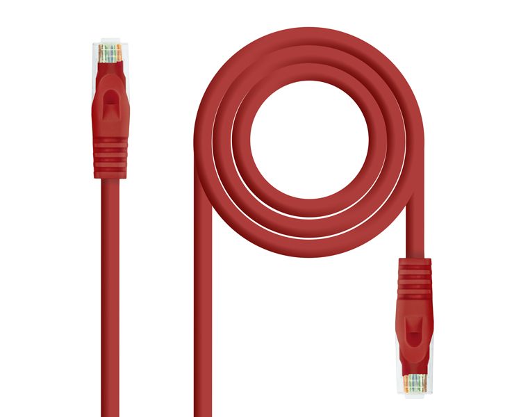 CABLE DE RED LATIGUILLO RJ45 UTP CAT6A AWG24 2 M ROJO NANOCABLE