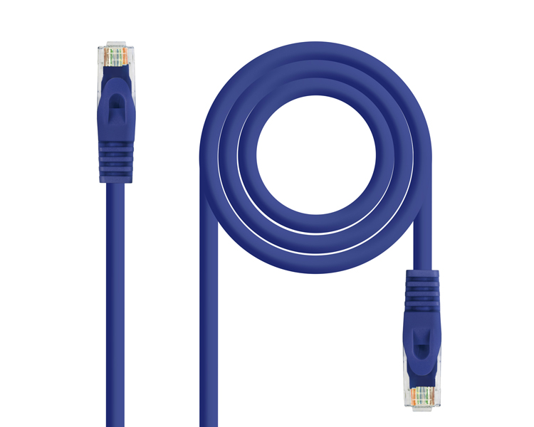 CABLE DE RED LATIGUILLO RJ45 UTP CAT6A AWG24 3 M AZUL NANOCABLE