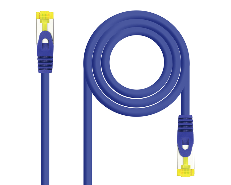 CABLE DE RED LATIGUILLO RJ45 SFTP CAT6A AWG26 0.5 M AZUL NANOCABLE