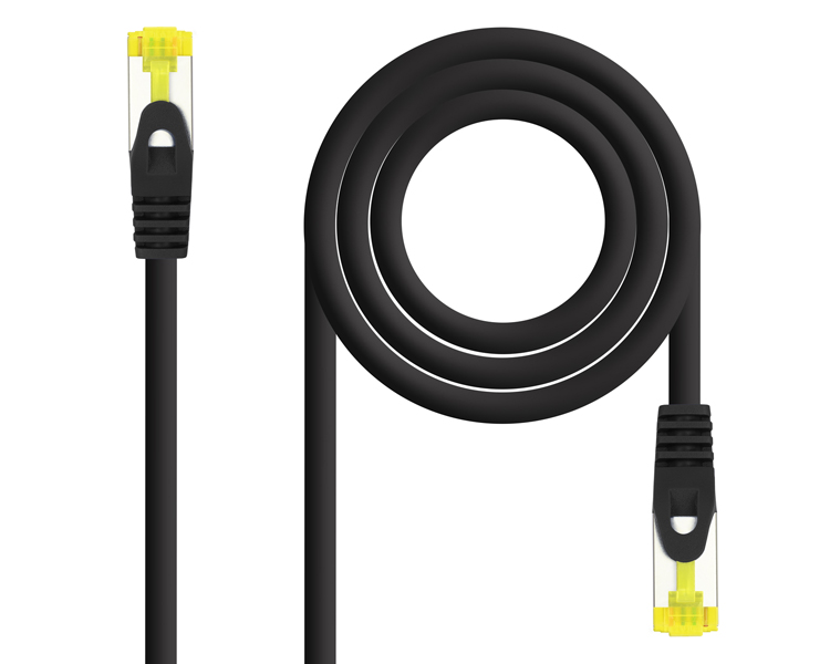 CABLE DE RED LATIGUILLO RJ45 SFTP CAT6A AWG26 3 M NEGRO NANOCABLE