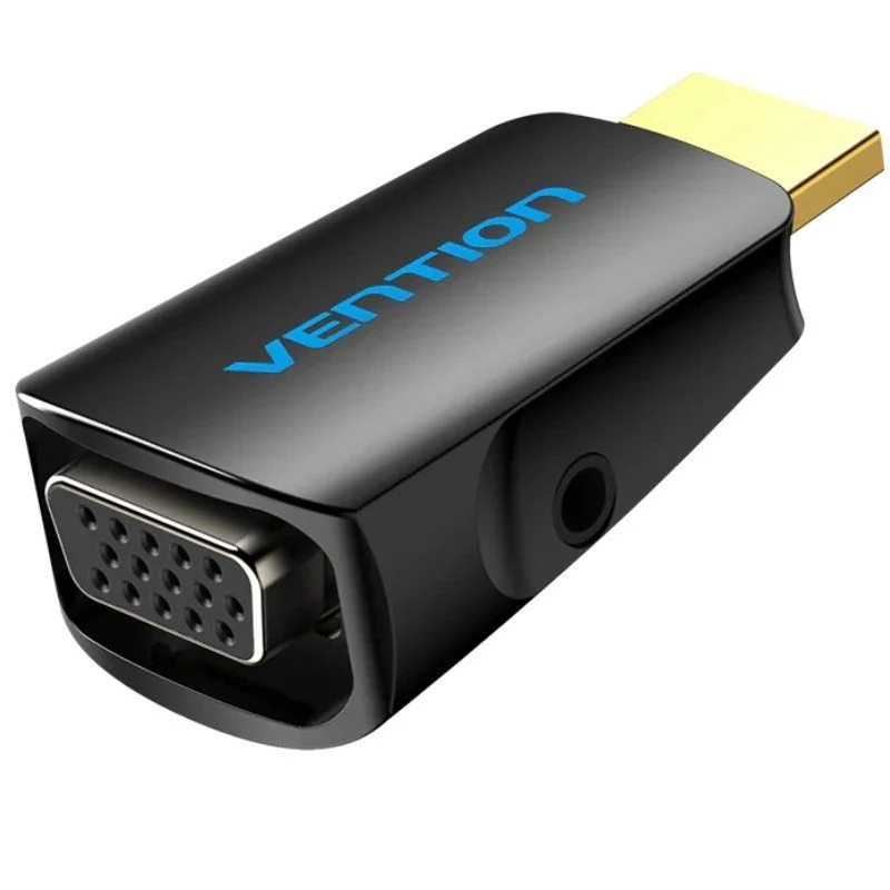 ADAPTADOR CONVERSOR HDMI A VGA AUDIO JACK 3.5 MM NEGRO VENTION